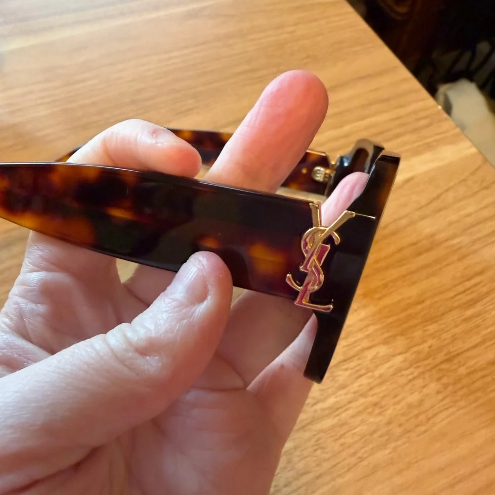 Saint Laurent Brown Tortoise Sunglasses - Picture 3 of 7